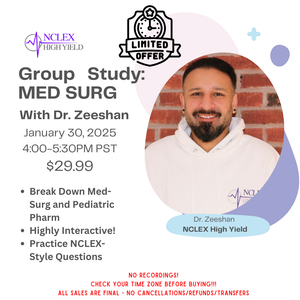 DR. ZEESHAN - GROUP STUDY - JANUARY 30 - 4-5:30PM PST