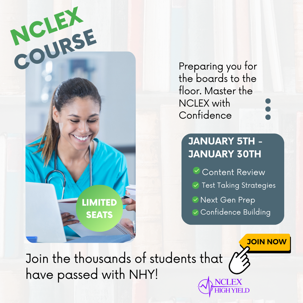 NCLEX PREP LIVE ONLINE COURSE - JANUARY 2025 - ID: 010525