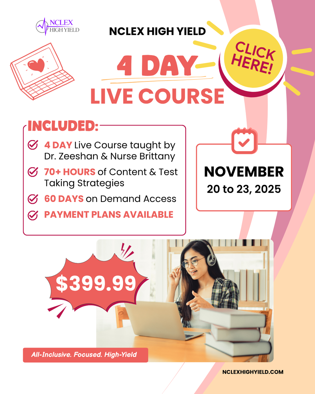 NCLEX PREP LIVE ONLINE COURSE - NOVEMBER 2025 - ID: 112025
