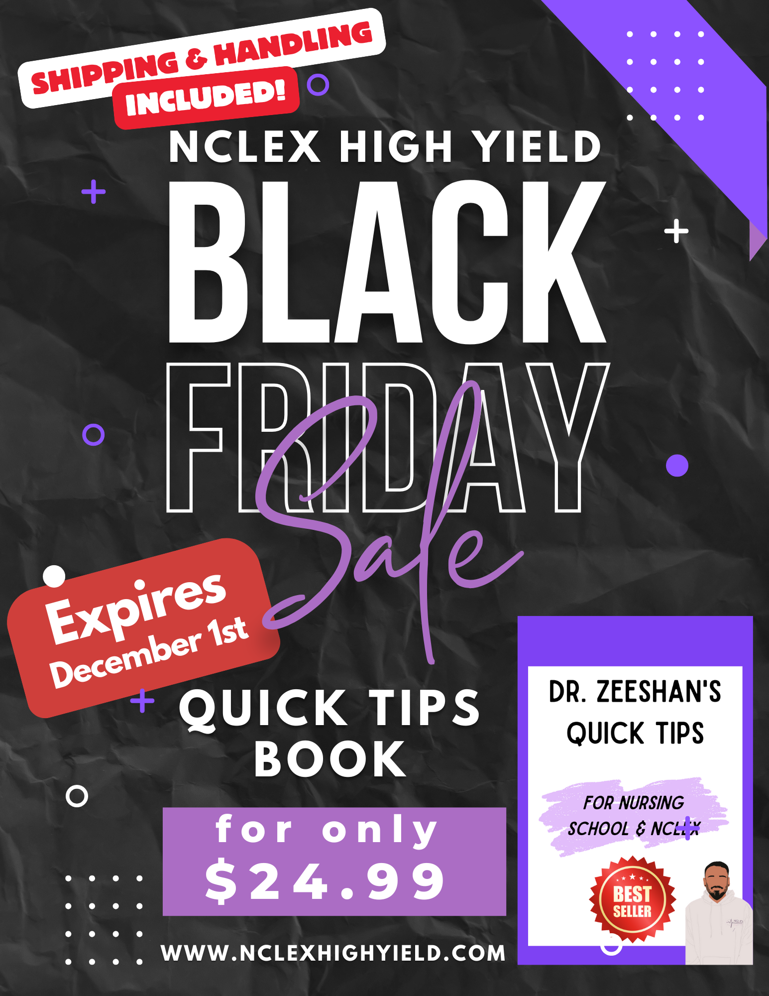 BLACK FRIDAY SALE- DR. ZEESHAN'S QUICK TIPS FOR THE NCLEX BOOK