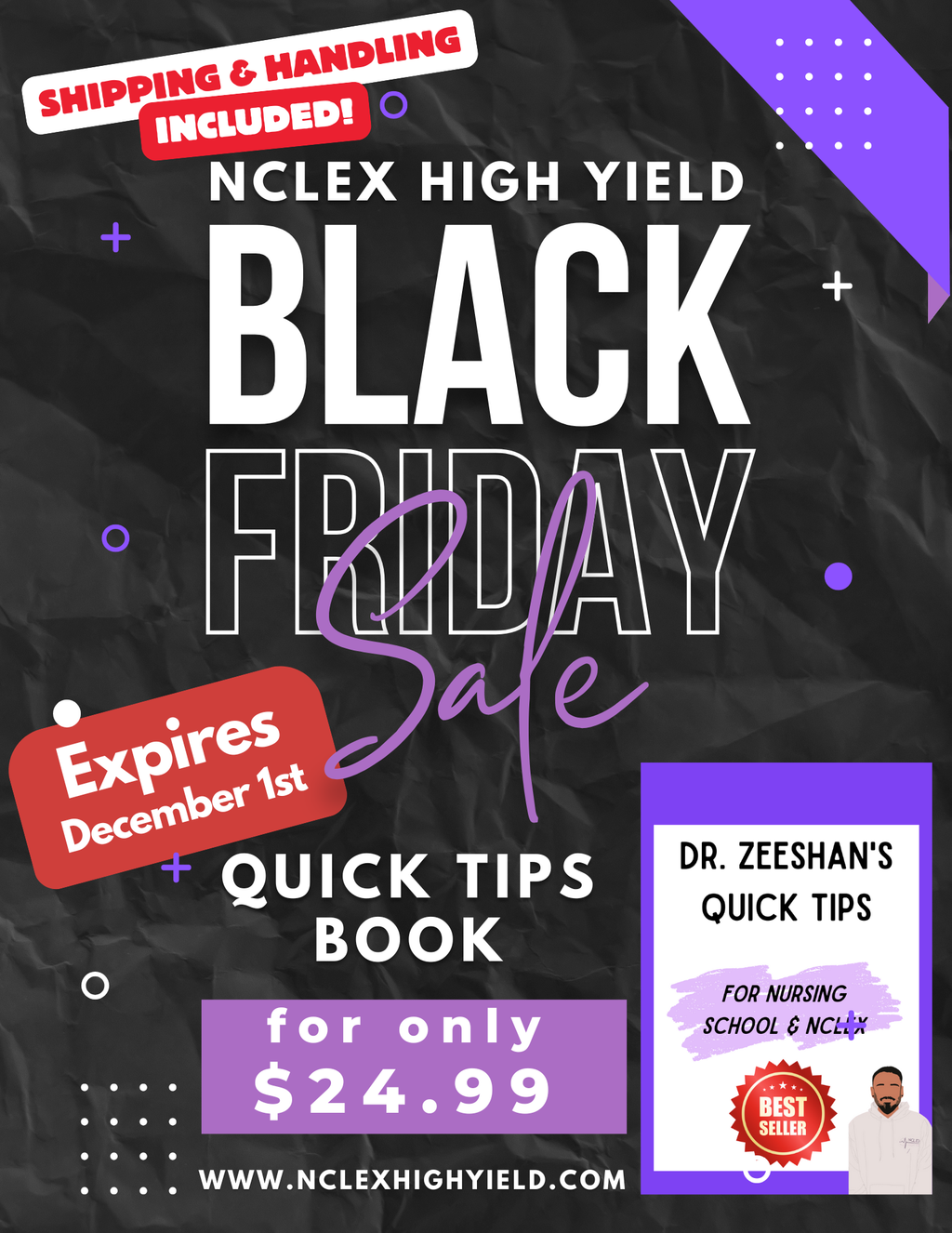 BLACK FRIDAY SALE- DR. ZEESHAN'S QUICK TIPS FOR THE NCLEX BOOK