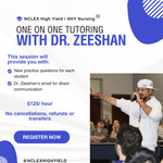 One on One Tutoring With Dr. Zeeshan (not available till February 24th to start, not available 2/27-3/7)