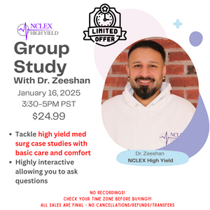 DR. ZEESHAN - GROUP STUDY - JANUARY 16 - 3:30PM - 5:00PM PST