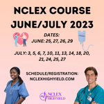 NCLEX HIGH YIELD LIVE ONLINE COURSE: JUNE/JULY 2023 - ID: 062523